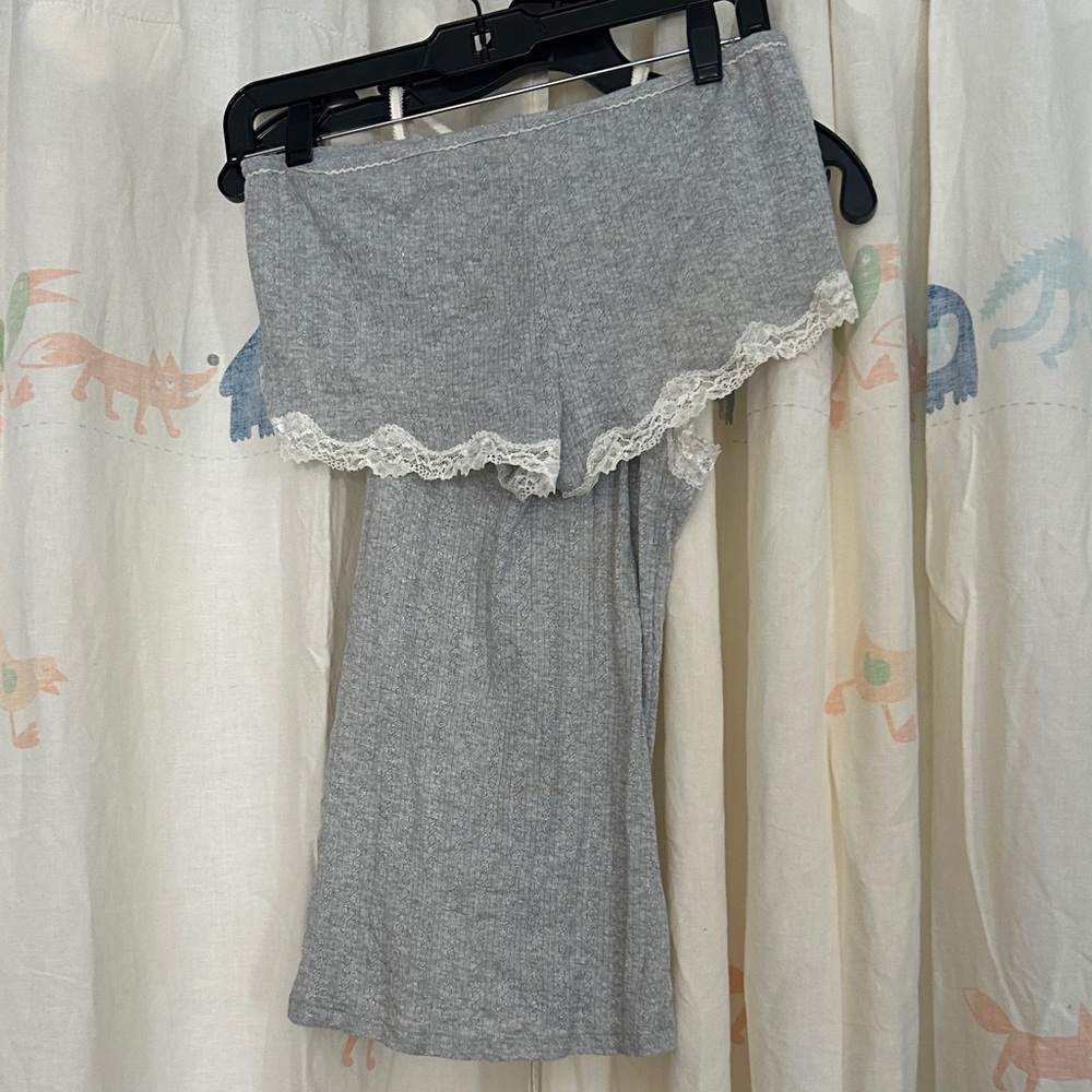 PINK Victoria's Secret Gray Chemise with Lace and Pink Bows M - Picture 4 of 6